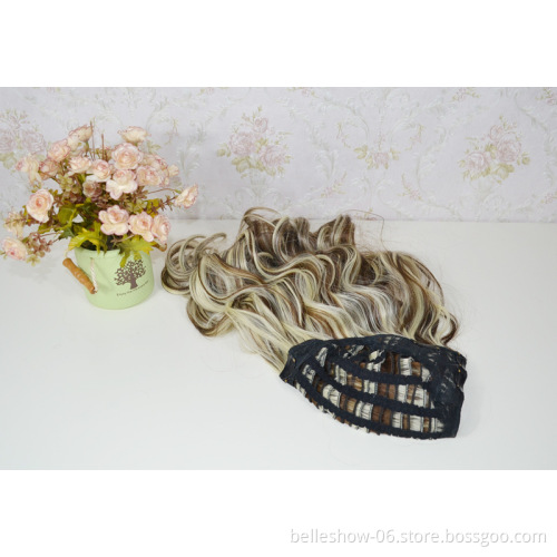 Hot sell U-shaped half-head wig female mid-long large wave pear flower roll in a natural fluffy long curly hair set wigs